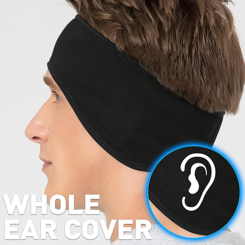JOEYOUNG Fleece Ear Warmers for Men Women Kids - Winter Headband Ear Muffs Ear Covers for Cold Weather Running Cycling Ski - Image 3